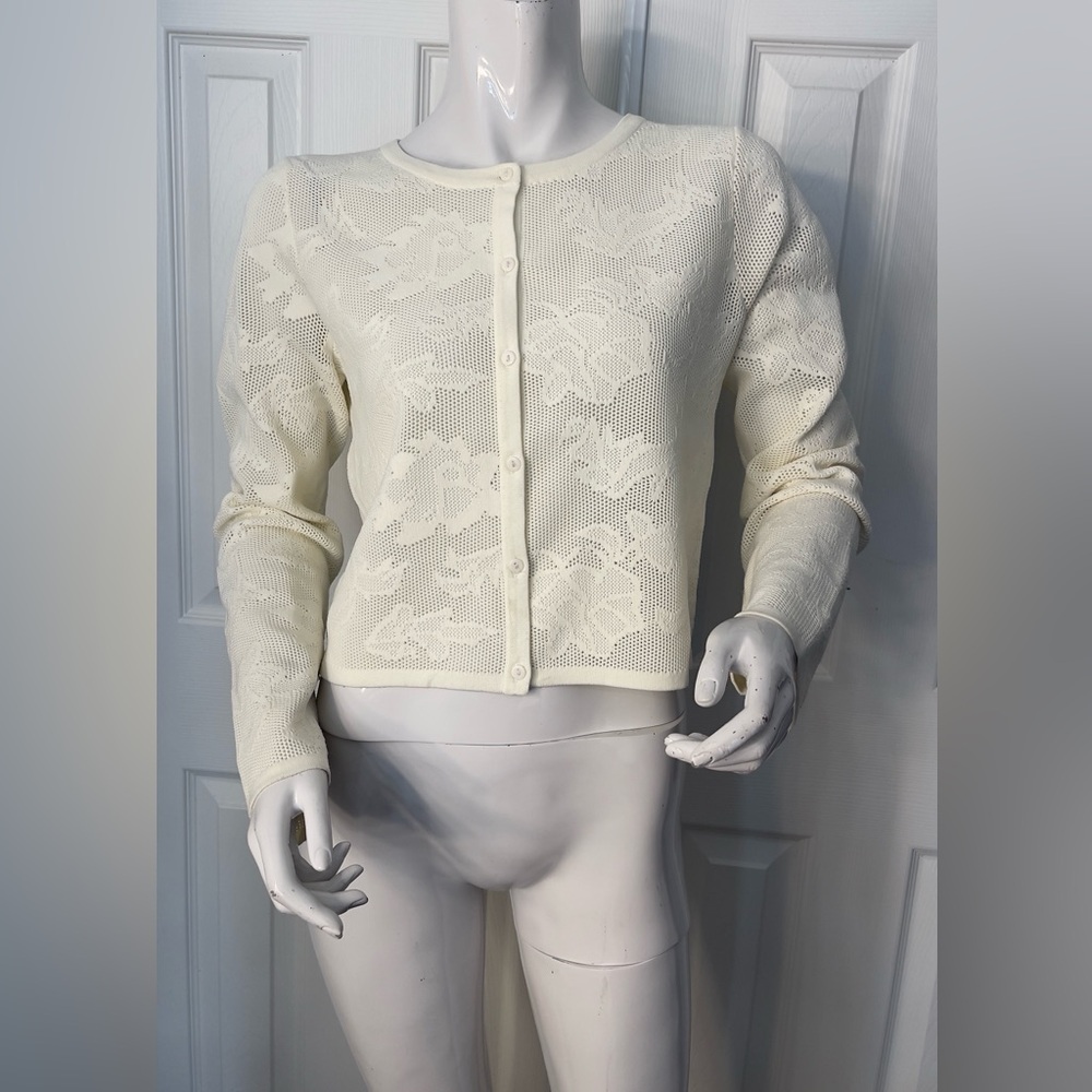 Milly Cream Floral Knit Sweater